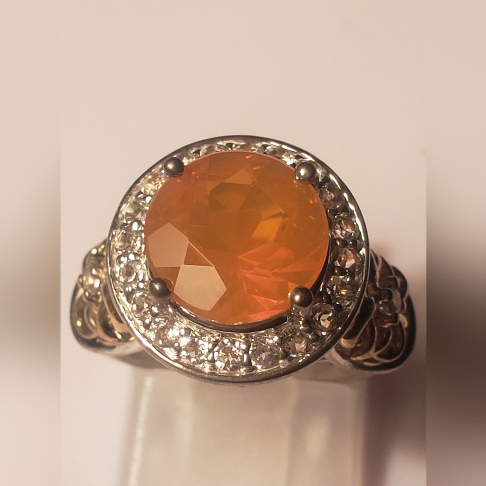 Victoria Wieck  Sunrise Fire Opal and Topaz Ring
